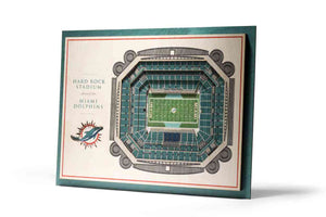 Miami Dolphins 5-Layer Stadiumviews 3D Wall Art