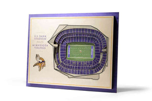 Minnesota Vikings 5-Layer Stadiumviews 3D Wall Art