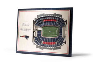New England Patriots 5-Layer Stadiumviews 3D Wall Art