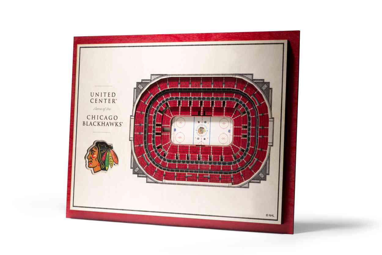 Chicago Blackhawks 5-Layer Stadiumviews 3D Wall Art