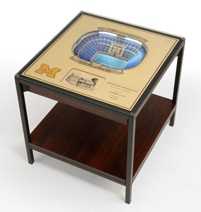 Michigan Wolverines 25-Layer Stadium Views Lighted End Table