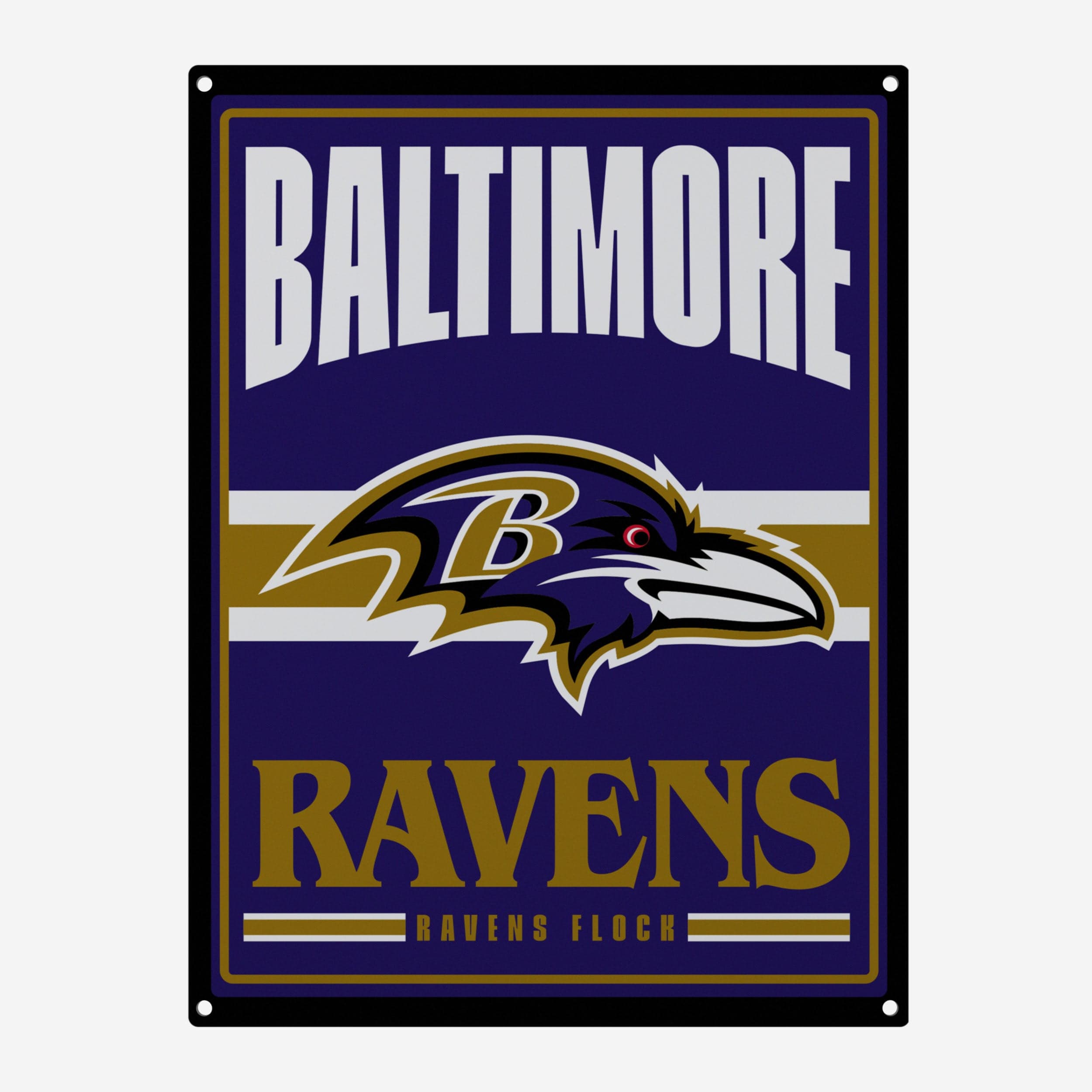 Baltimore Ravens Metal Tacker Wall Sign