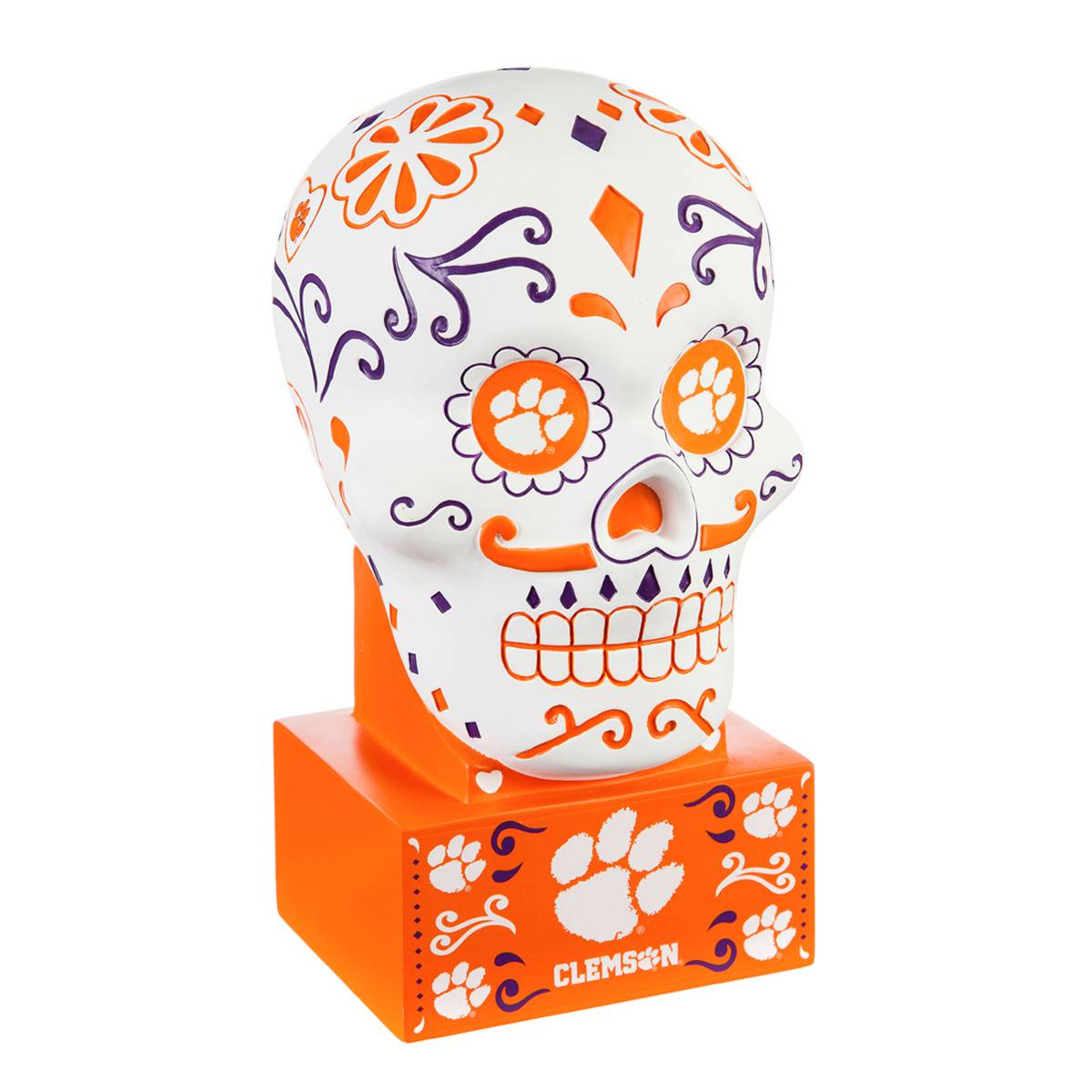 Clemson Tigers Sugar Skull Statue