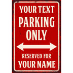 Personalized Reserved Parking Sign – Custom Name Vintage Parking Sign