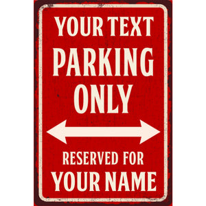 Personalized Reserved Parking Sign – Custom Name Vintage Parking Sign