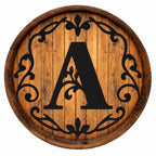 Personalized Monogram Barrel Sign – Ornate Scrollwork