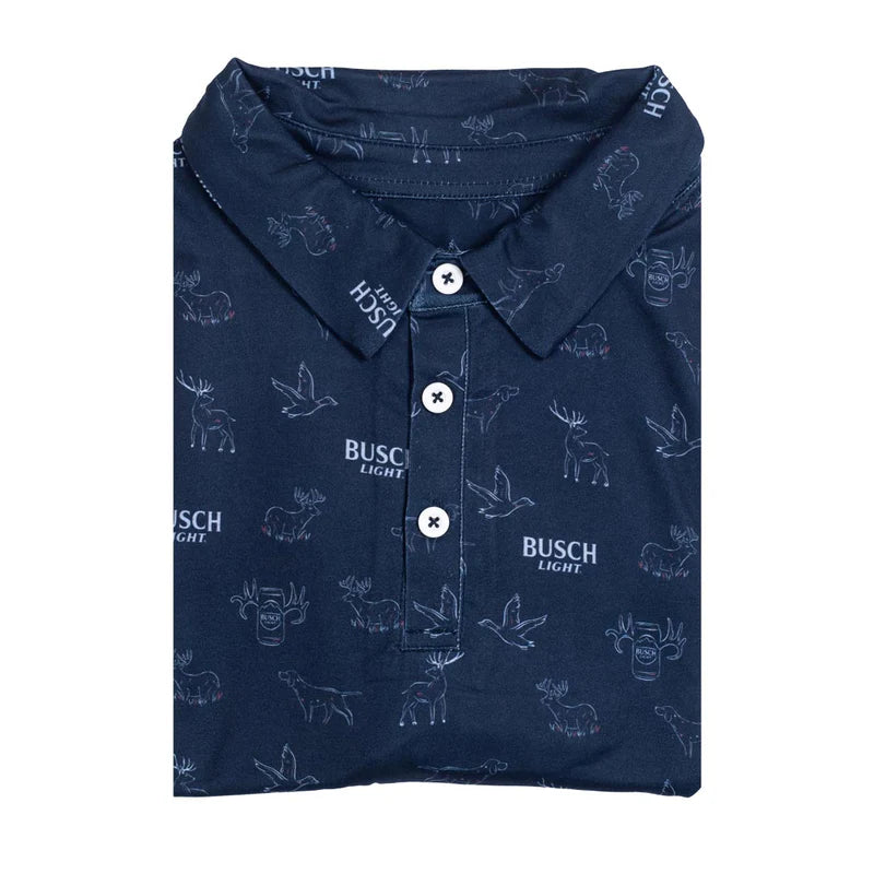 Busch Light - Repeat Navy Polo T-shirt