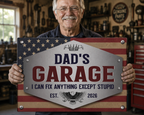 Personalized American Flag Garage Sign – Custom Man Cave Wall Decor