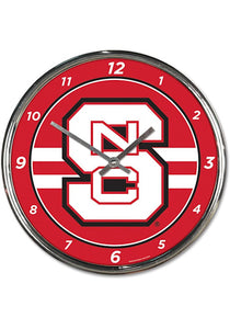 North Carolina State Wolfpack Chrome Clocks