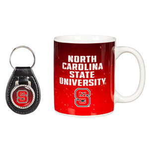 North Carolina State Wolfpack Ceramic Mug & Leather Keychain Set