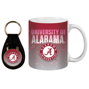 Alabama Crimson Tide Ceramic Mug & Leather Keychain Set