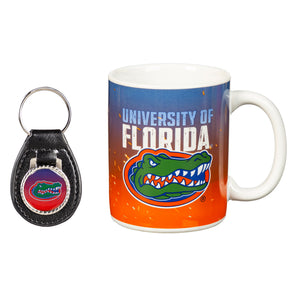 Florida Gators Ceramic Mug & Leather Keychain Set