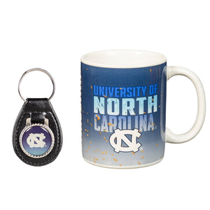 North Carolina Tar Heels Ceramic Mug & Leather Keychain Set