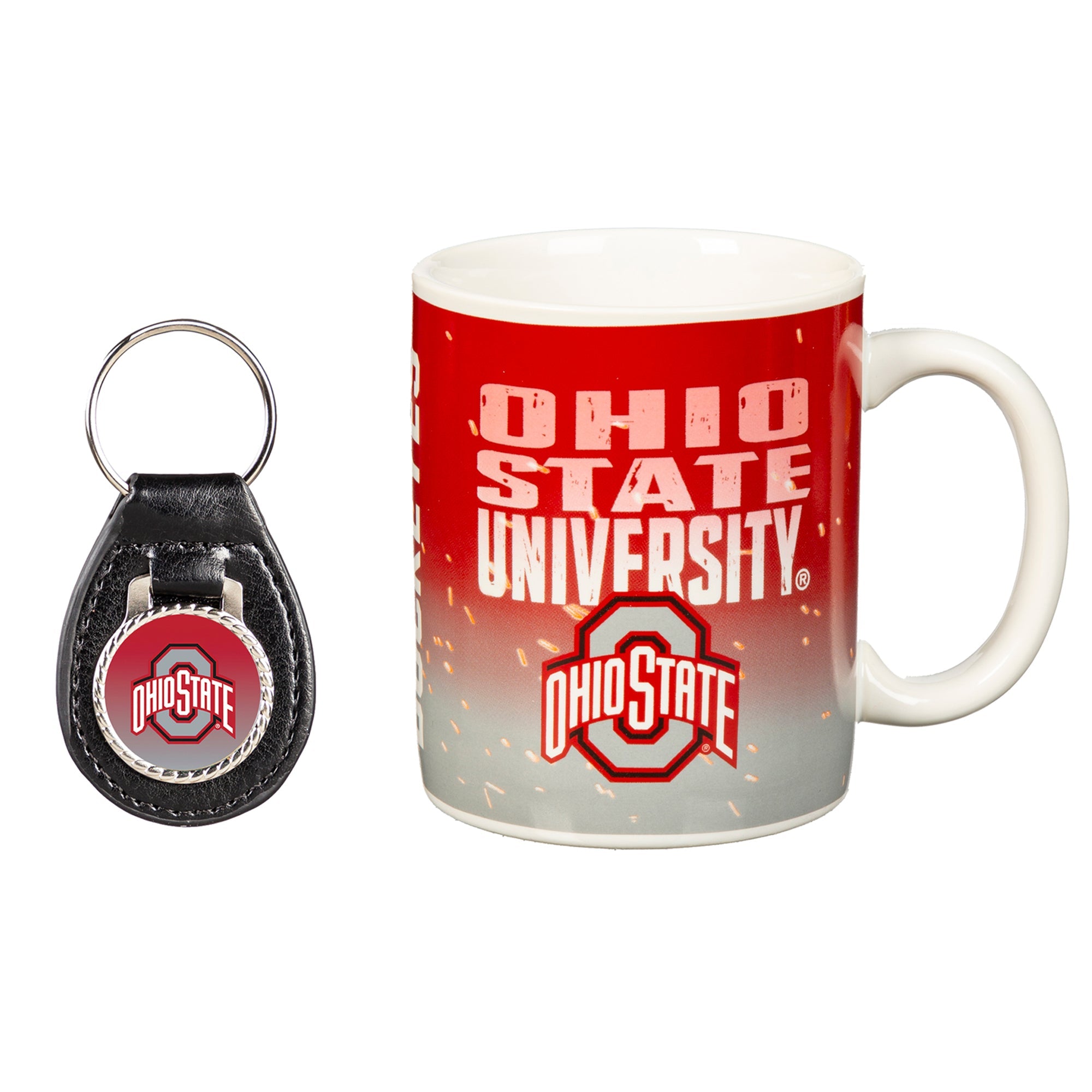 Ohio State Buckeyes Ceramic Mug & Leather Keychain Set