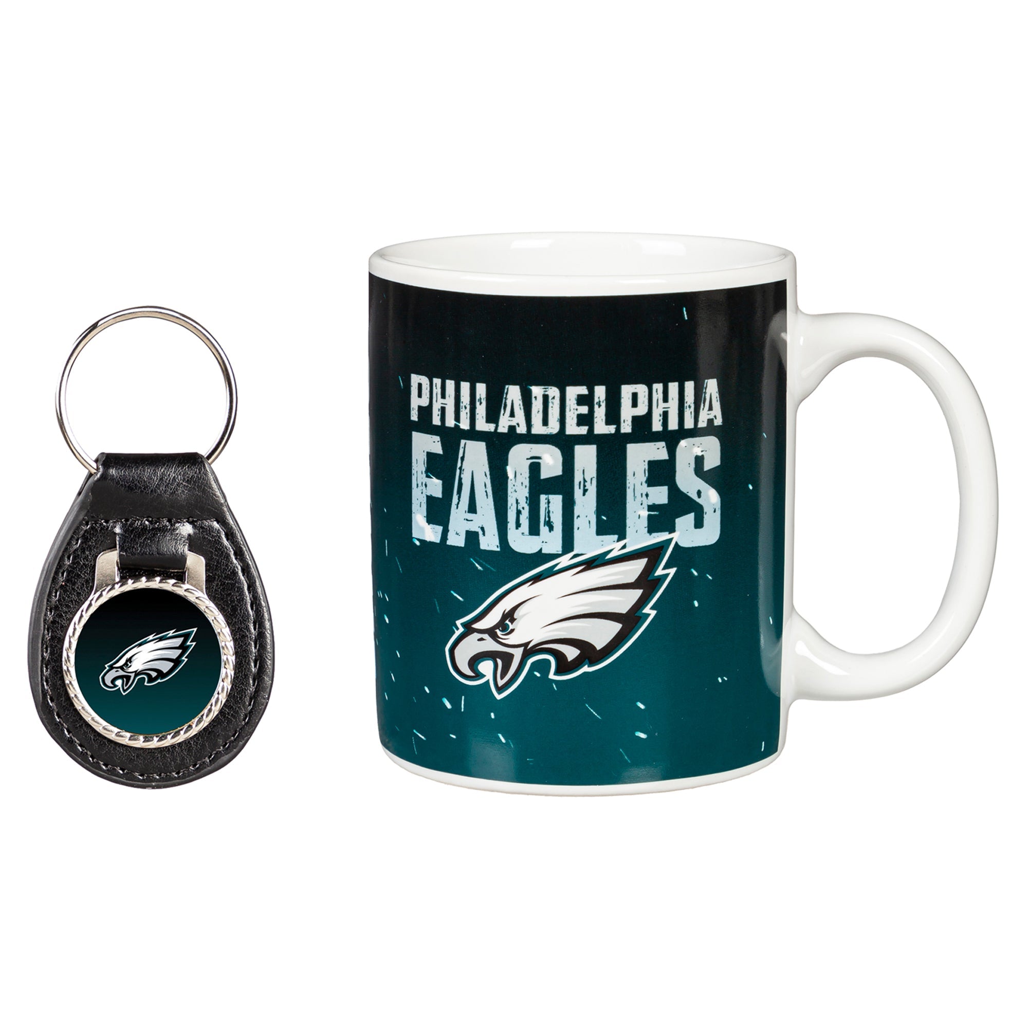 Philadelphia Eagles Ceramic Mug & Leather Keychain Set