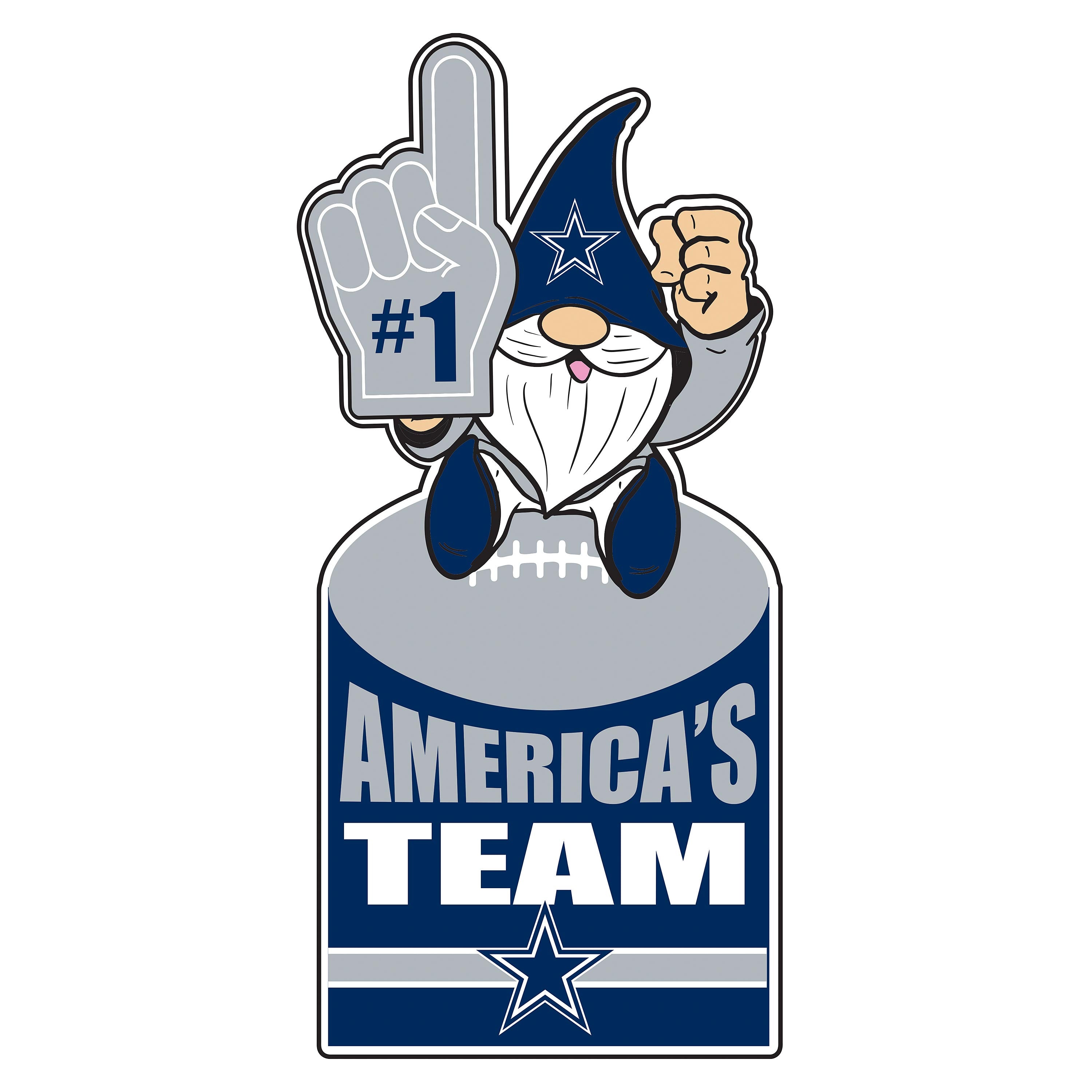 Dallas Cowboys Gnome Metal Sign 10 x 30