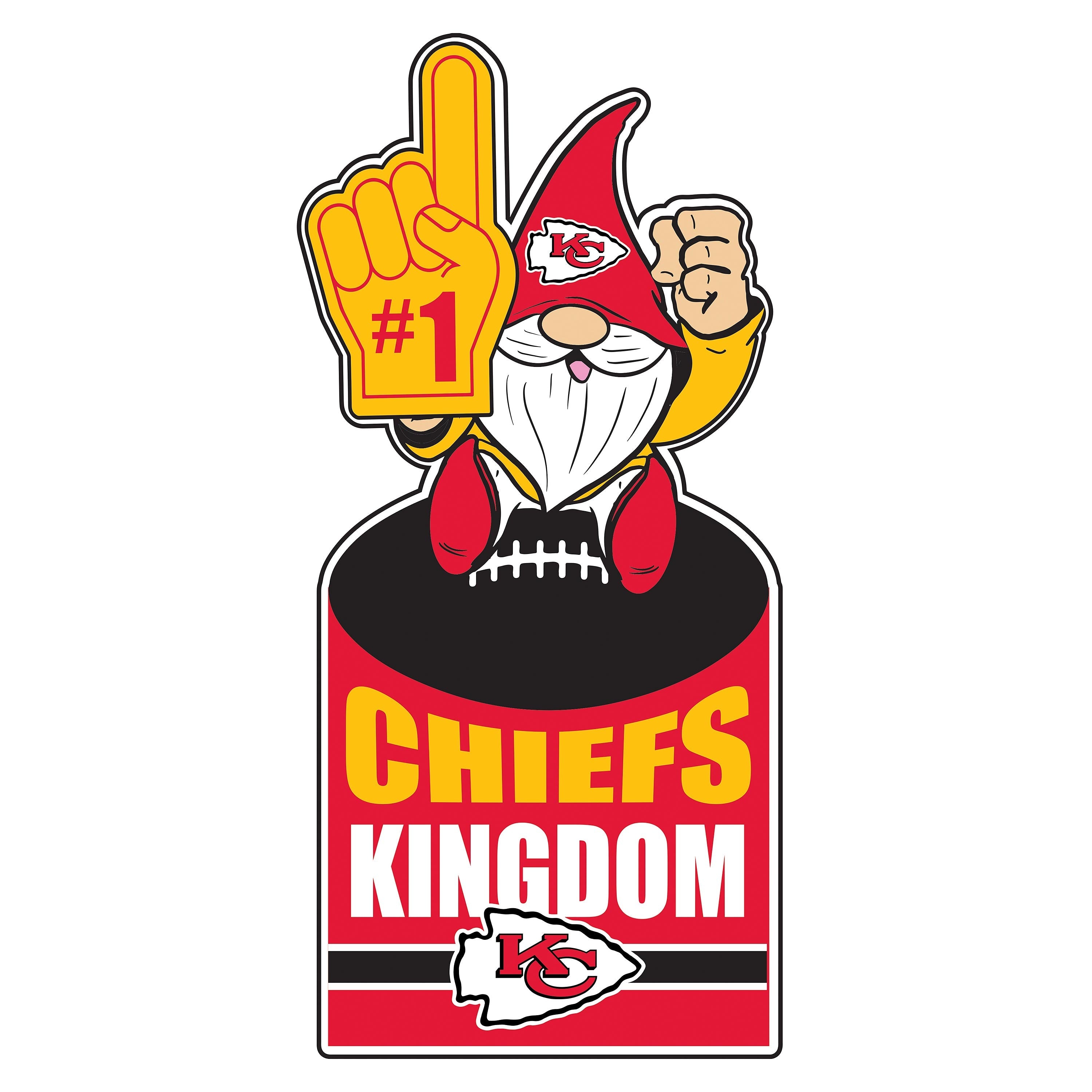 Kansas City Chiefs Gnome Metal Sign 10 x 30