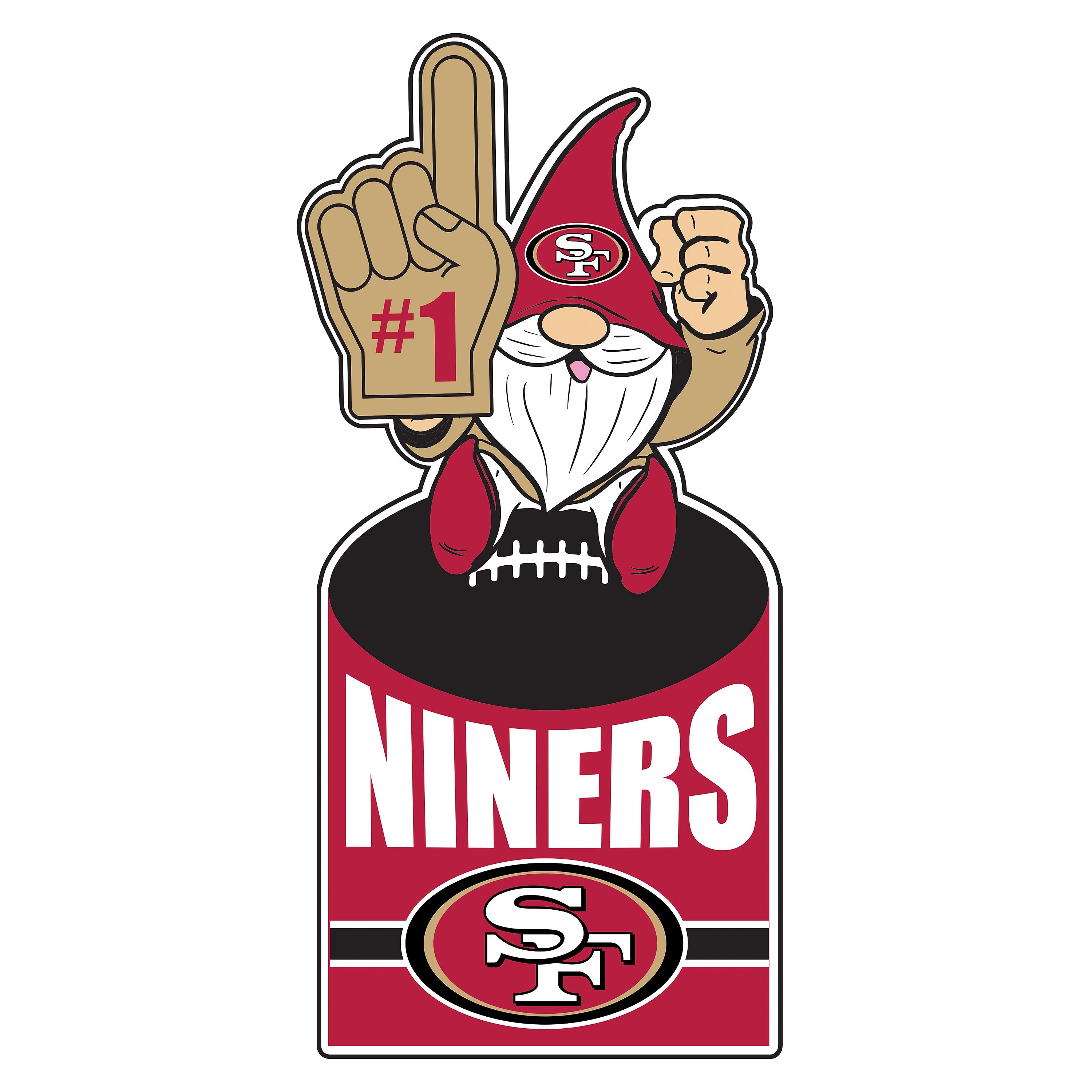 San Francisco 49ers Gnome Metal Sign 10 x 30