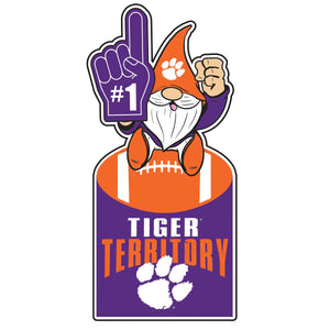 Clemson Tigers Gnome Metal Sign 10 x 30