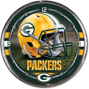 Green Bay Packers Chrome Clocks