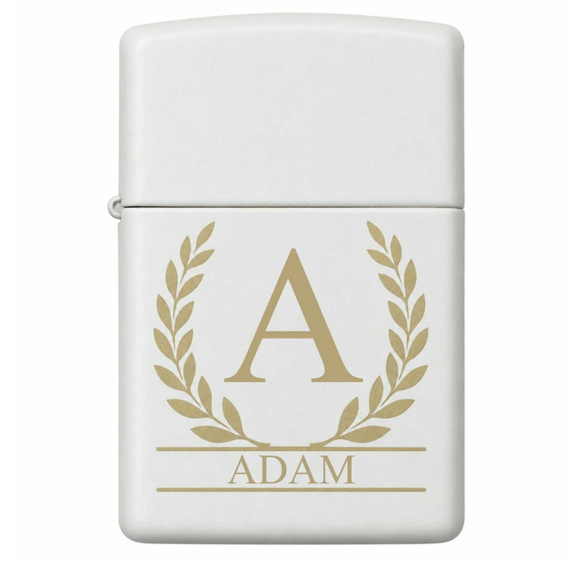 Personalized White Matte Zippo Lighter – Custom Engraved