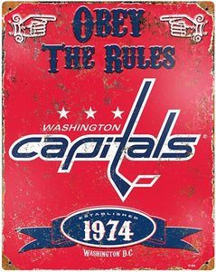 Washington Capitals Obey Rules Metal Sign