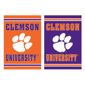 Clemson Tigers Double Sided Embossed Suede Garden Flag