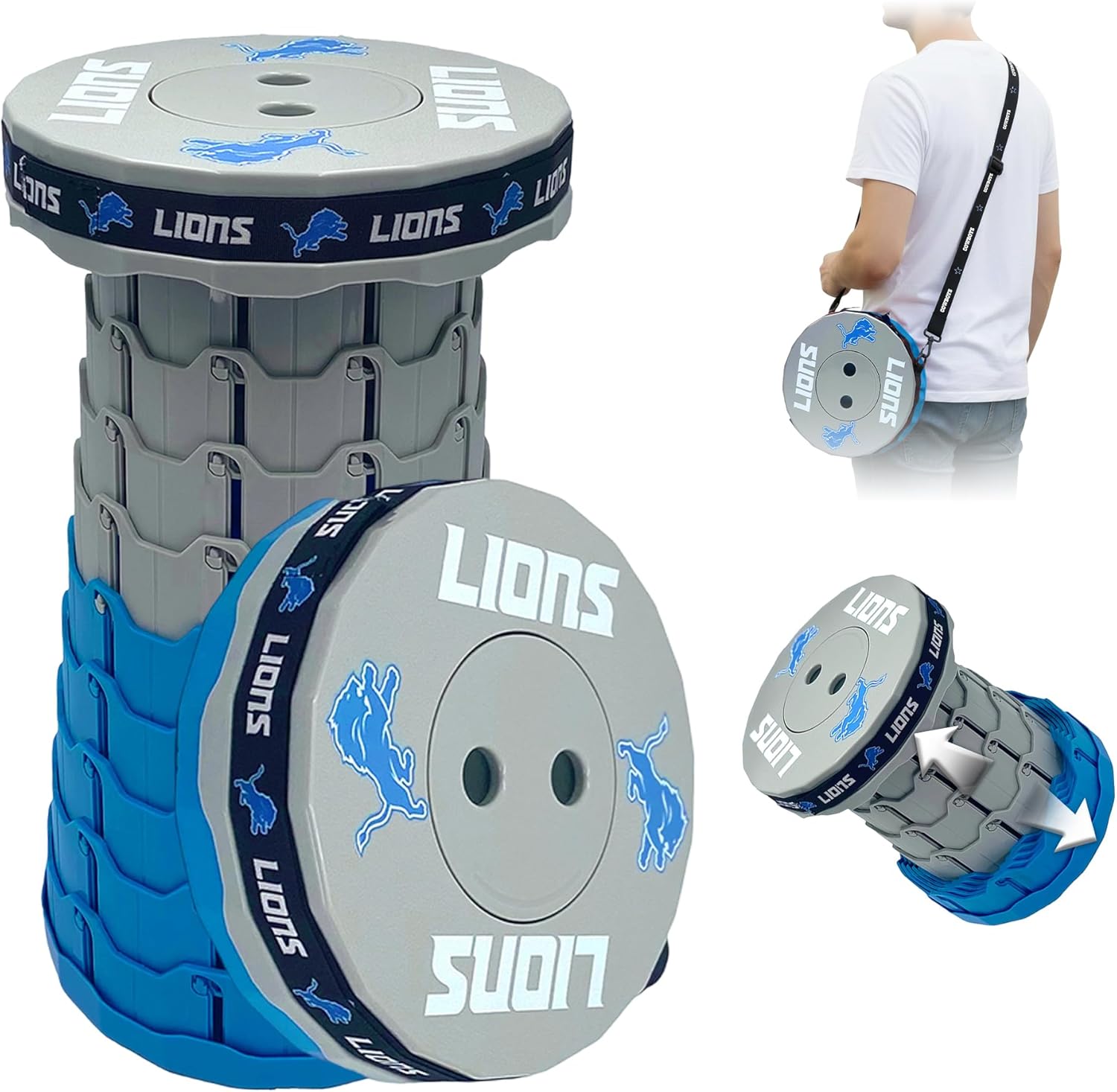 Detroit Lions Telescoping Collapsible Stool