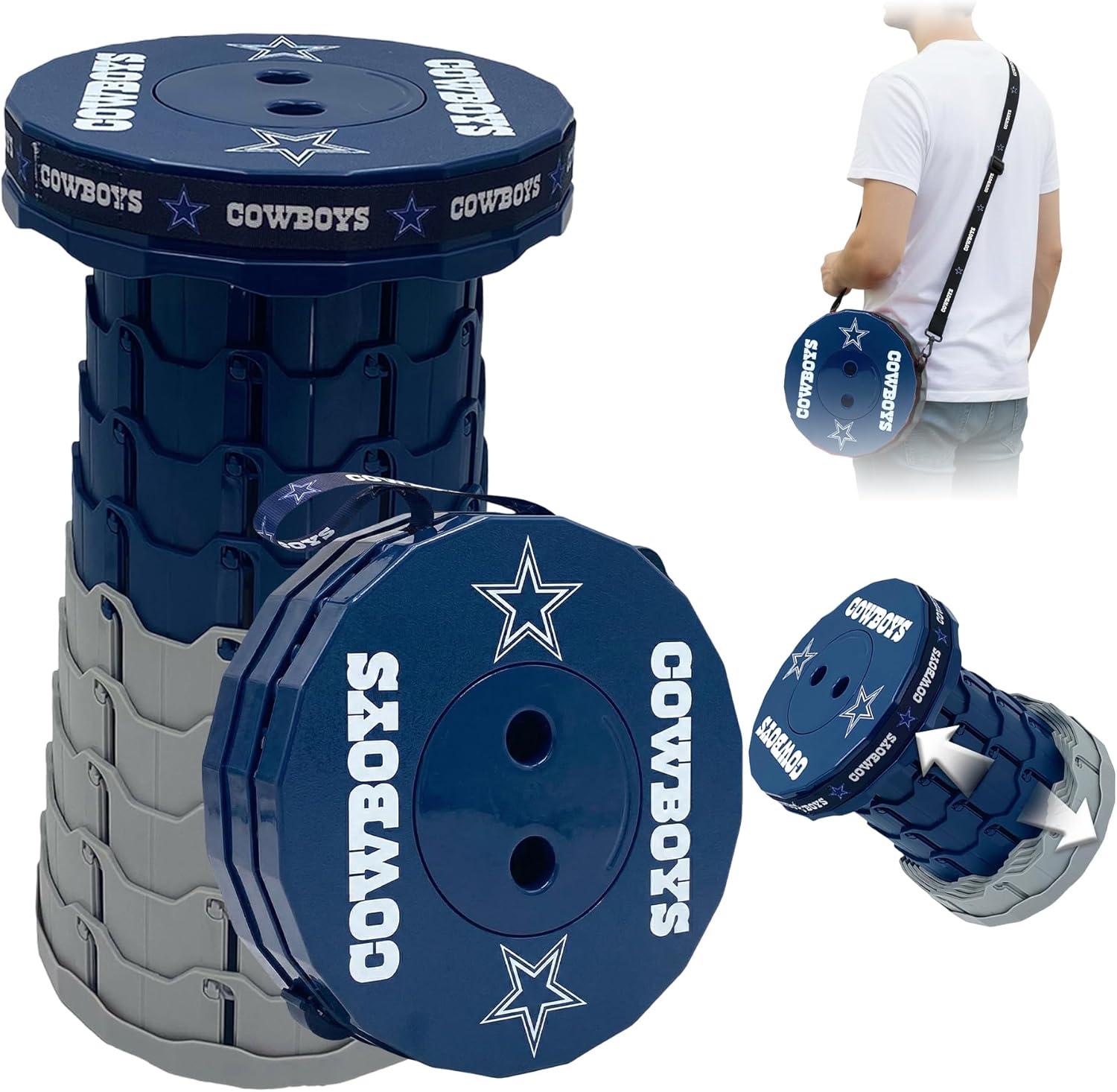 Dallas Cowboys Telescoping Collapsible Stool