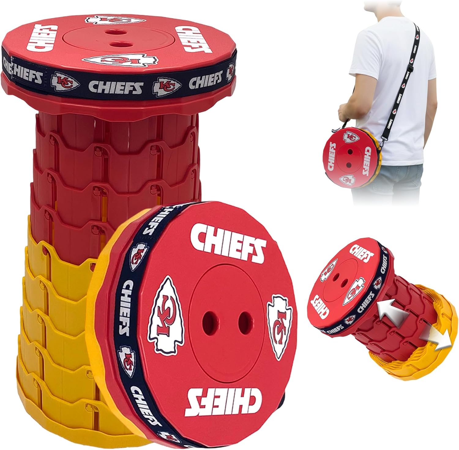 Kansas City Chiefs Telescoping Collapsible Stool