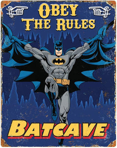 Batman Obey Rules Metal Sign