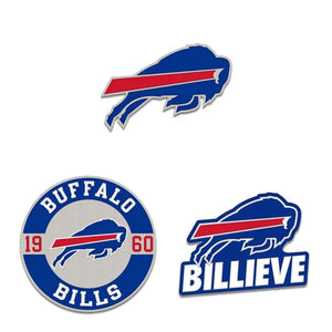 Buffalo Bills 3 Piece Enamel Pin Set