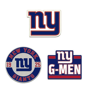 New York Giants 3 Piece Enamel Pin Set