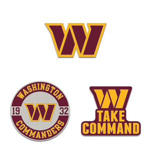 Washington Commanders 3 Piece Enamel Pin Set