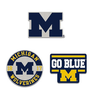 Michigan Wolverines 3 Piece Enamel Pin Set