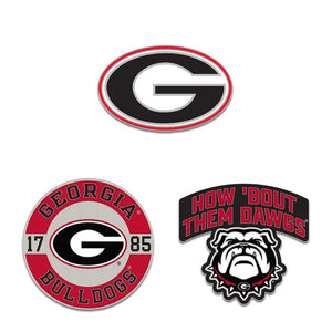 Georgia Bulldogs 3 Piece Enamel Pin Set