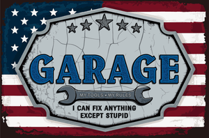 Personalized Custom Garage Metal Sign – Patriotic Garage Wall Decor