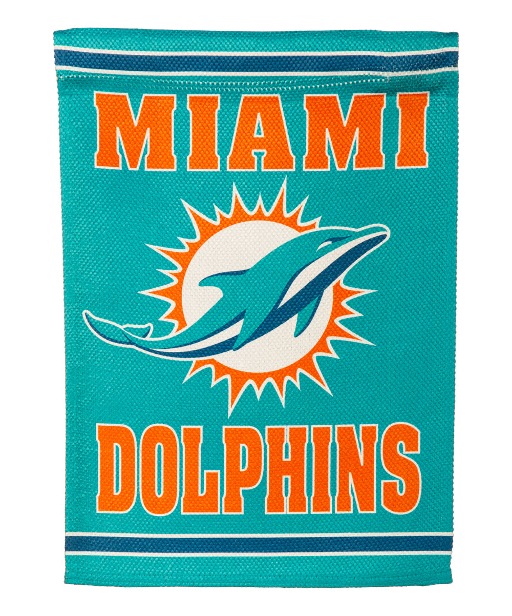 Miami Dolphins Double Sided Embossed Suede Garden Flag
