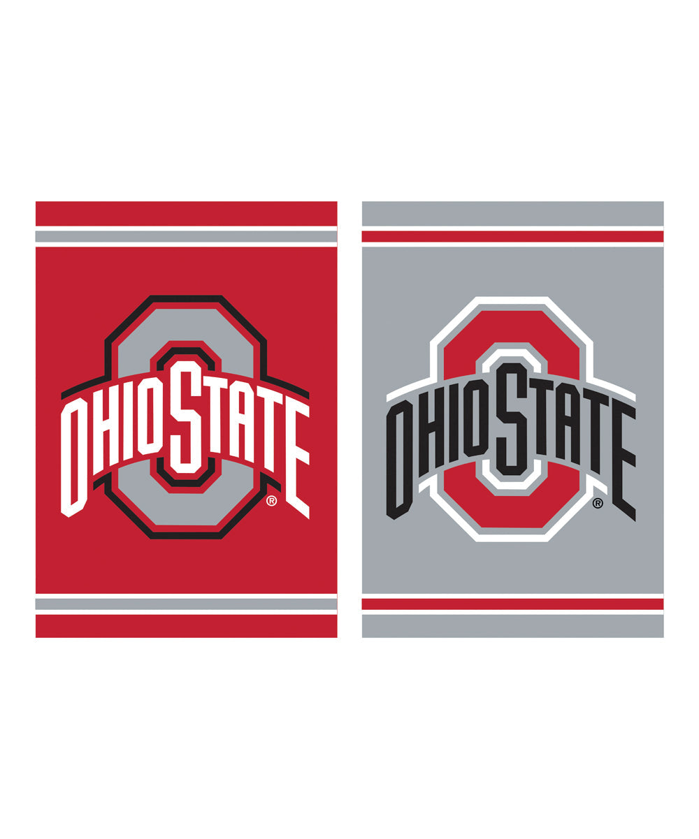 Ohio State Buckeyes Double Sided Embossed Suede Garden Flag