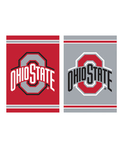 Ohio State Buckeyes Double Sided Embossed Suede Garden Flag