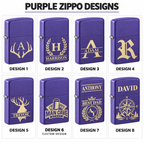 Personalized Purple Matte Zippo Lighter – Custom Engraved