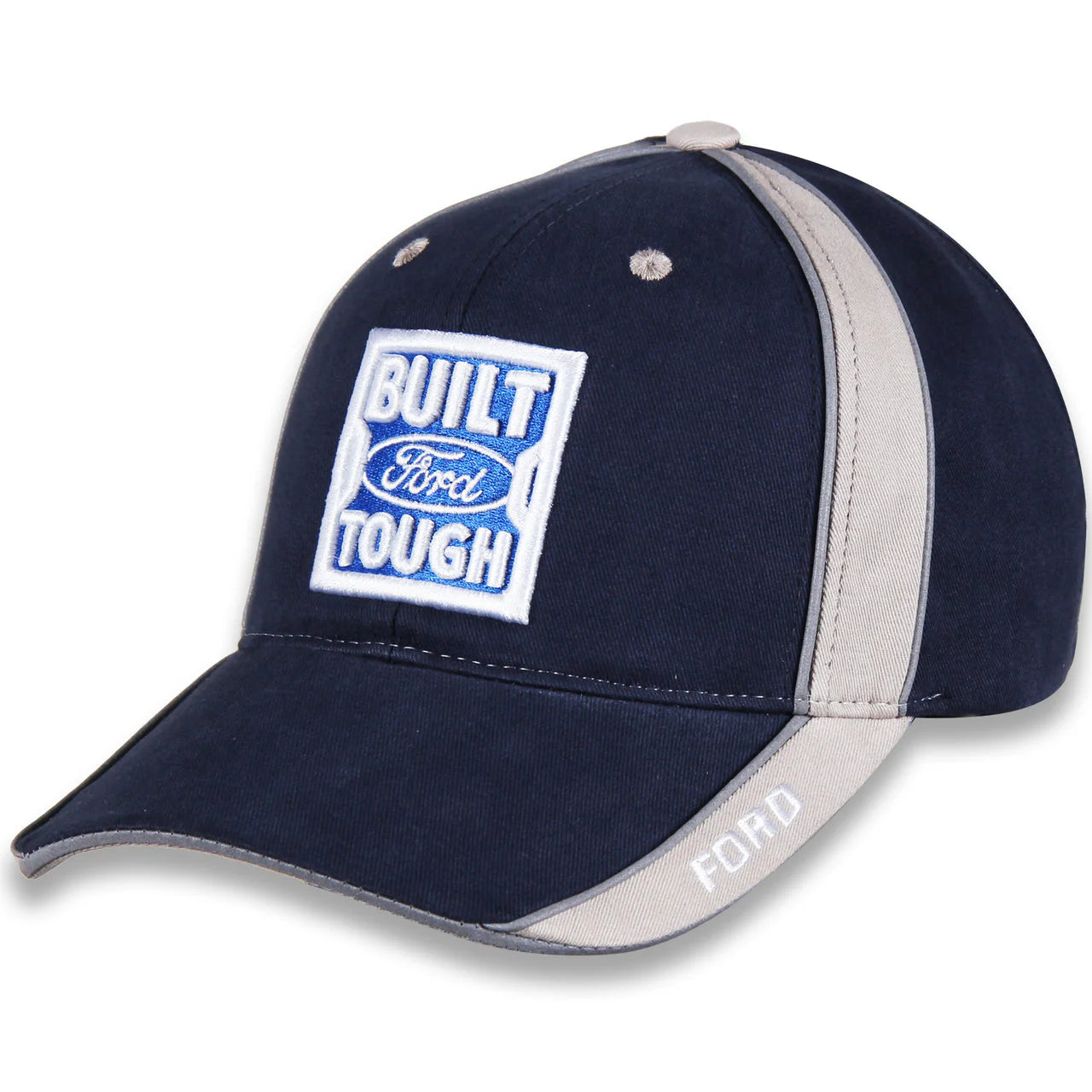 Built Ford Tough Stripe Blue Automotive Hats