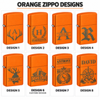 Personalized Orange Matte Zippo Lighter – Custom Engraved