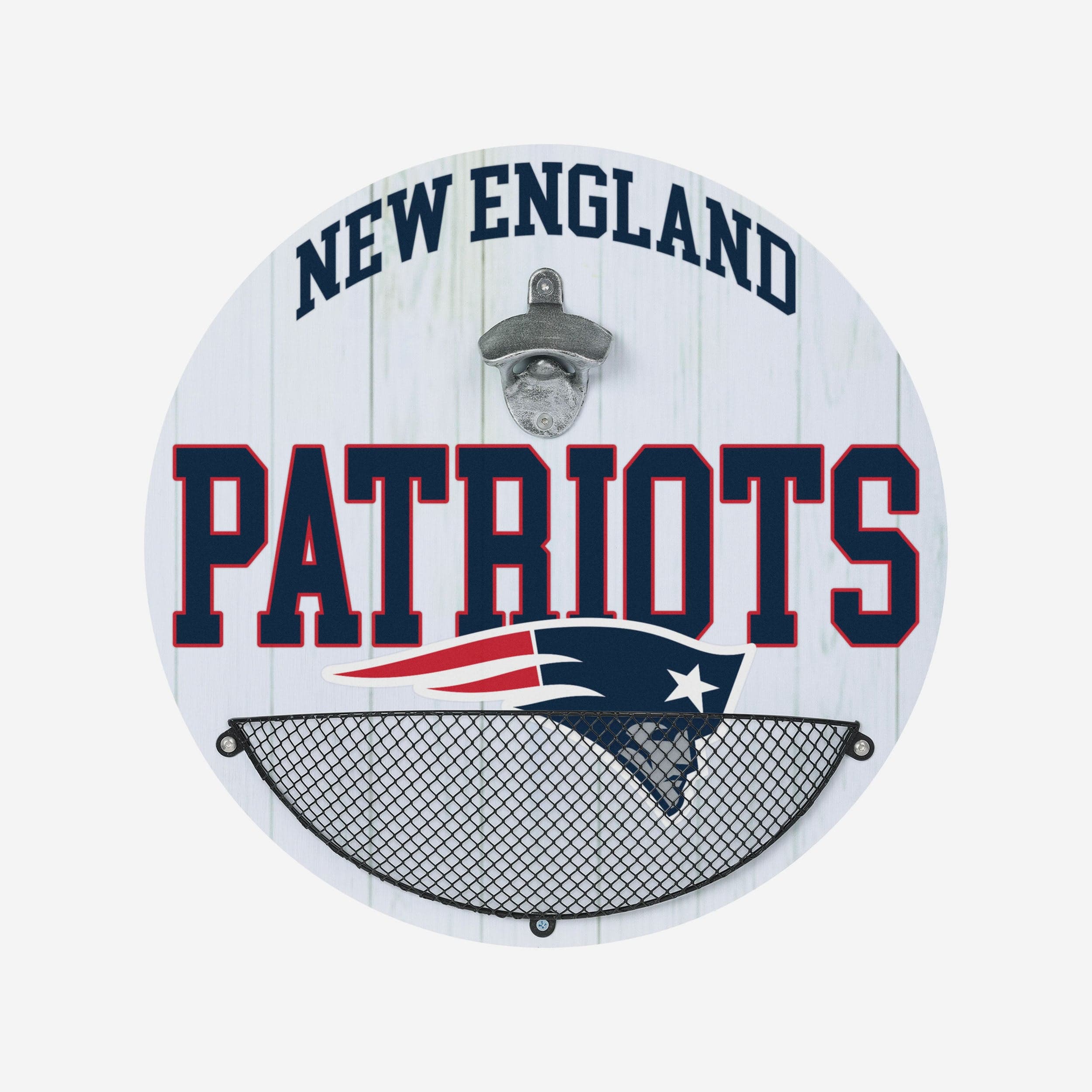 New England Patriots 15" Round Bottle Cap Catcher