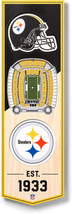 Pittsburgh Steelers 3D Wood Stadium Banner - Small