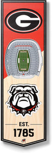 Georgia Bulldogs 3D Wood Stadium Banner - Small