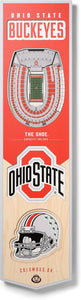Ohio State Buckeyes 3D Wood Stadium Banner - Large