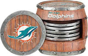 Miami Dolphins Barrel beverage drink coaster set