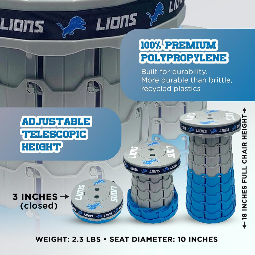 Detroit Lions Telescoping Collapsible Stool