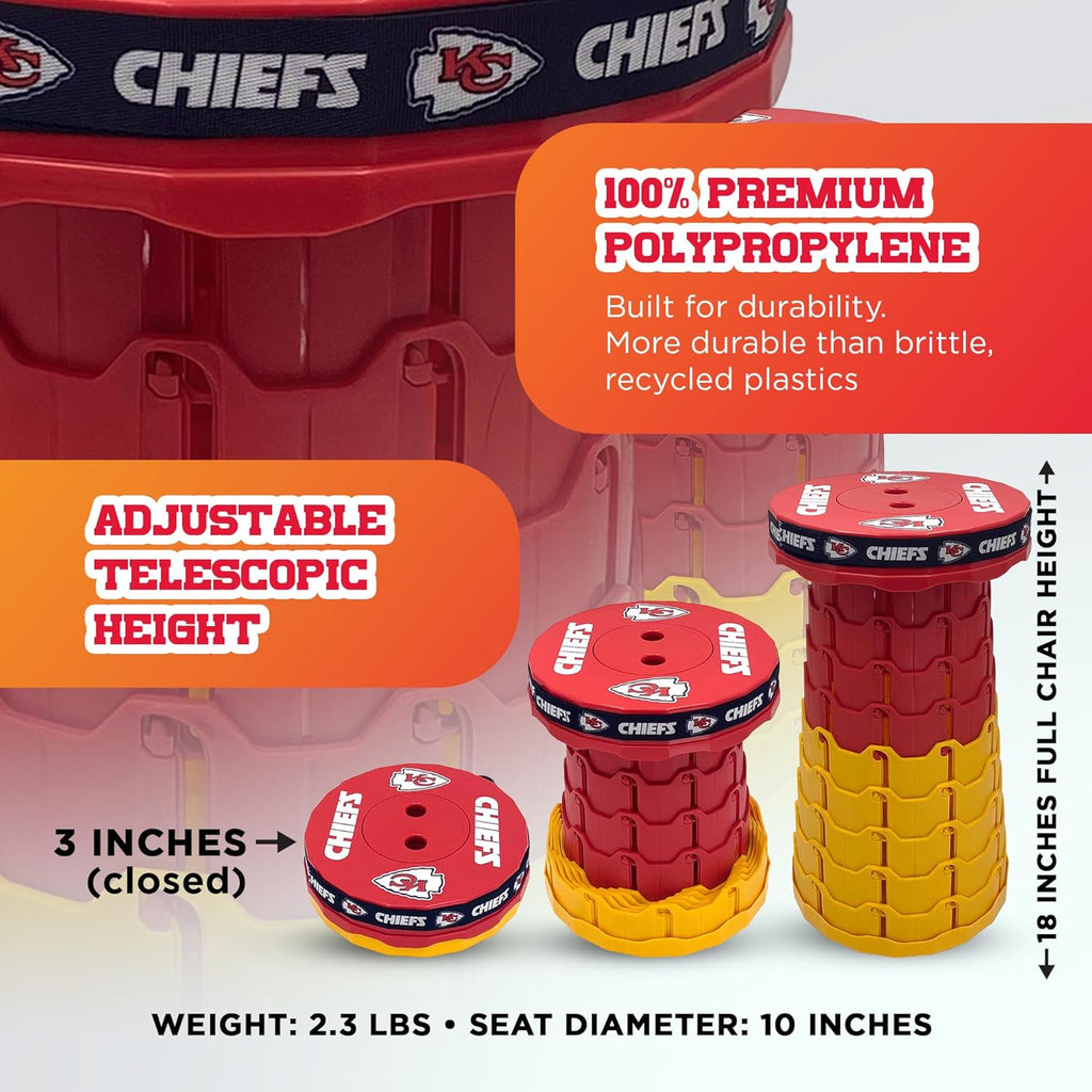 Kansas City Chiefs Telescoping Collapsible Stool